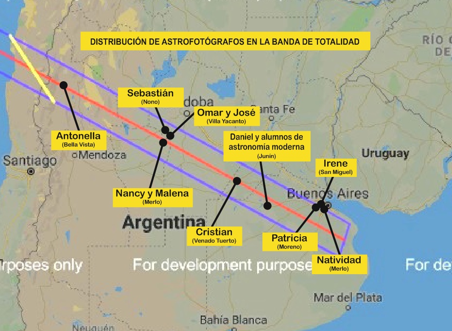 Mapa de los astrofotógrafos
